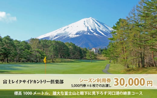 
            富士レイクサイドカントリー倶楽部 2026年シーズン利用券30,000円 NSL015
          