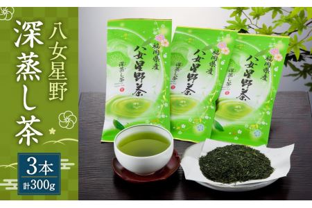 八女星野 深蒸し茶100g 3本詰め 合計300g セット 緑茶 茶葉