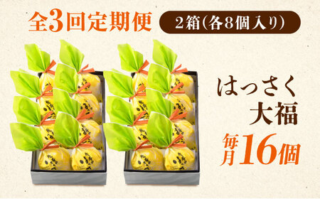【3回定期便】お菓子 はっさく大福8個入×2　 お菓子 大福 八朔 柑橘 みかん オレンジ 餅 ギフト お取り寄せ スイーツ フルーツ大福 ご当地 菓子 おかし デザート 食品 人気 おすすめ 広島県