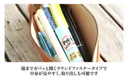 本革バゲットペンケース マリーヌ(紺色)　滋賀県長浜市/株式会社ブラン・クチュール[AQAY094]