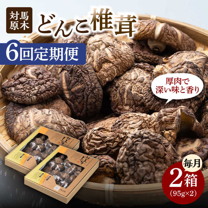 【ふるさと納税】【全6回定期便】対馬 原木 どんこ椎茸 2箱《対馬市》【うえはら株式会社】 対馬産 肉厚 しいたけ 乾燥 きのこ 贈り物[WAI058] 128000 128000円