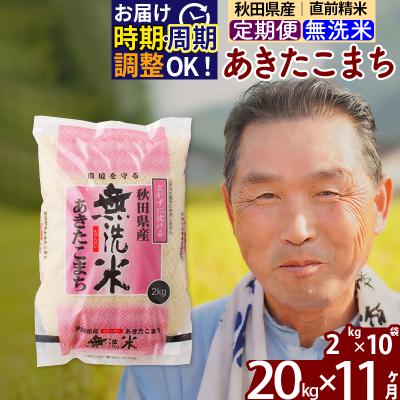 ふるさと納税 北秋田市 R7年産 新米受付《定期便11ヶ月》秋田県産あきたこまち20kg 無洗米|oomr-30811