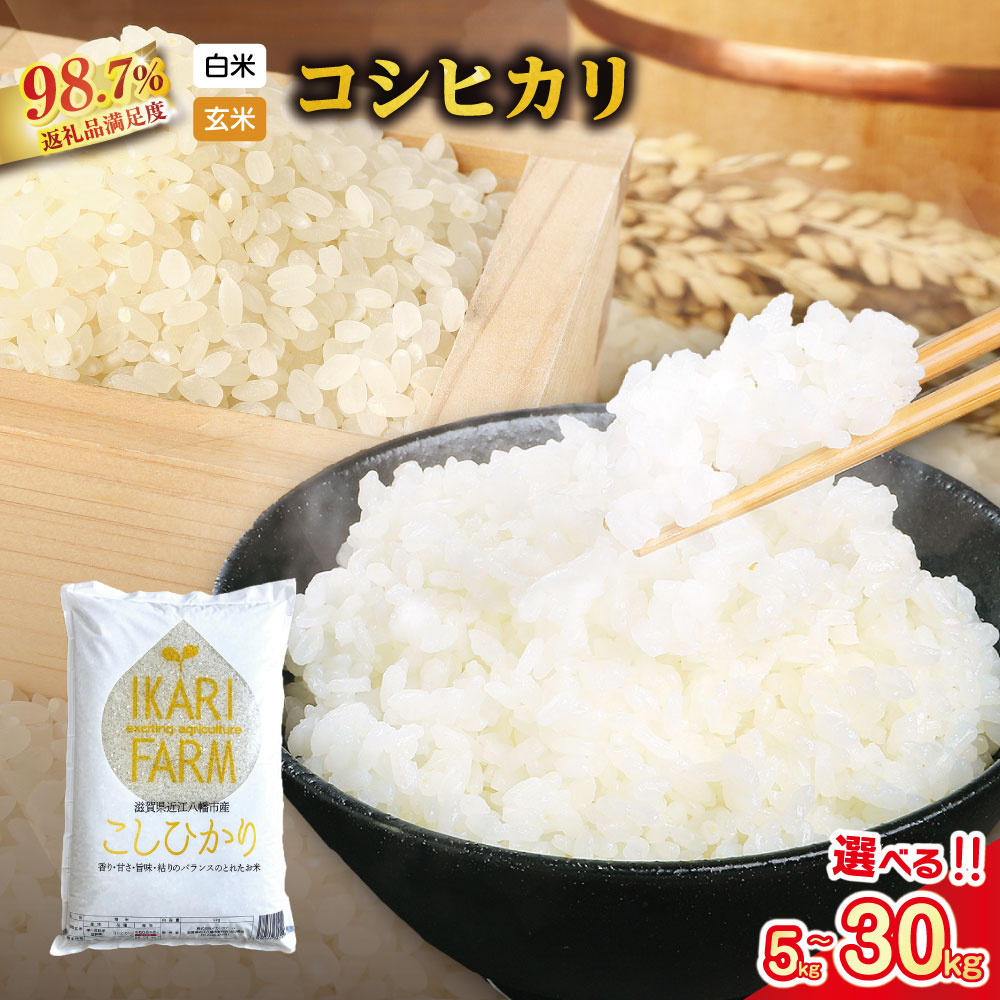 【ふるさと納税】【新米】令和8年産 強い粘りと旨味！お米の王様「コシヒカリ」 国産米 白米 玄米 ブランド米 5キロ 10キロ 30キロ 滋賀県産 お取り寄せ 国産 ギフト イカリファーム