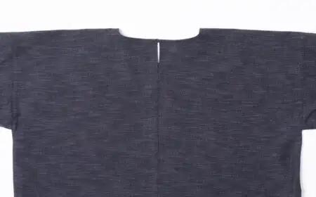 KAPPOGI-085【割烹着：身丈85cm】無地 グレー　034-016-GY