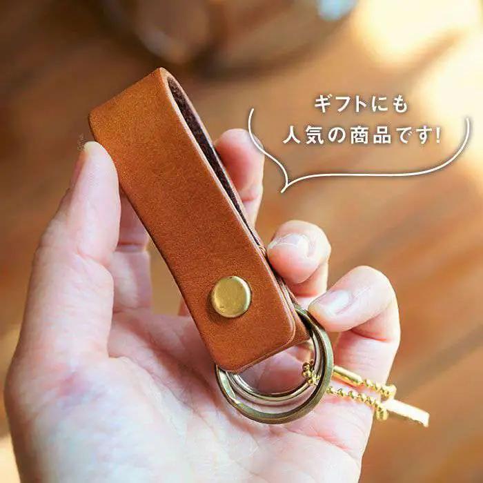 【手縫いの本革製品】キーホルダー 本革《糸島》【BLESS】  [AAA002]