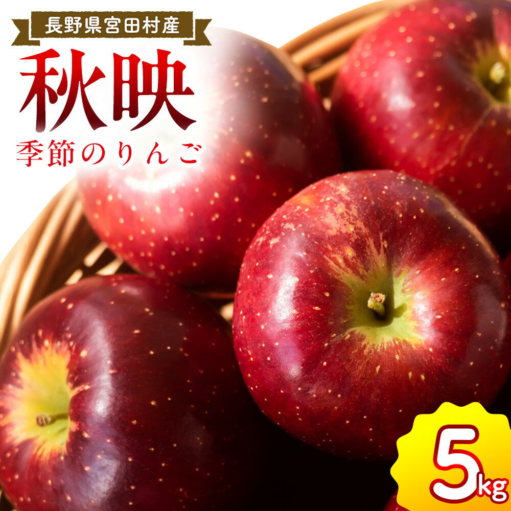 【ふるさと納税】季節のりんご『秋映』（5kg）（予約制）（りんご 林檎 フルーツ ビタミン 果物 くだもの 食品 人気 上伊那 宮田村 長野 信州 甘い 新鮮 人気 ギフト 贈答 プレゼント 贈り物 特産品）