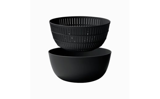 米とぎにも使える ザル ボウル ブラック ／ キッチン用品 調理器具 耐熱 電子レンジ対応 食洗機対応 ライクイット like-it 奈良県 葛城市【like023-6】_イメージ2