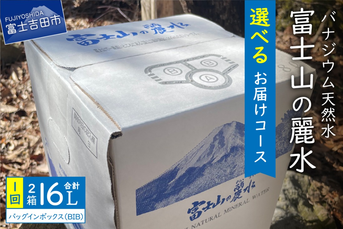 富士山の麗水　８L×２箱 【選べるお届けコース】 単品 定期便 3か月 6か月 12か月 隔月6回  水 ミネラルウォーター 富士山の麗水 防災 備蓄 防災グッズ ストック キャンプ 山梨 富士吉田