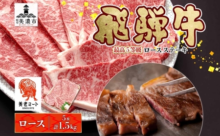 飛騨牛 最高5等級 厚切りロースステーキ 飛騨牛【300g×5枚 計1.5kg】