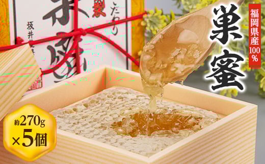 
            国産巣蜜(コムハニー)5個セット【1361441】
          