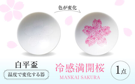 【美濃焼】 温度で変化する器 平盃 単品 『冷感満開桜』 多治見市 / 丸モ高木陶器 盃 陶磁器[TBA282]