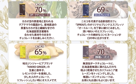 北海道 クラフト チョコレート 8種セット ダーク 梅酒  レーズン エスプレッソ ラズベリー ジンジャー チリ＆ソルト ミルク アーモンド チョコ スイーツ デザート 洋菓子 グルメ お取り寄せ ギ