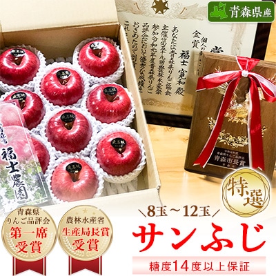 「サンふじ」3kg・糖度14度以上保証・特選贈答用りんご 青森市長賞受賞【配送不可地域：離島】【1085322】