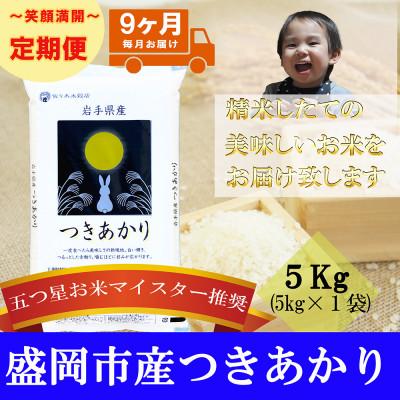ふるさと納税 盛岡市 【毎月定期便】精米 つきあかり 5kg全9回