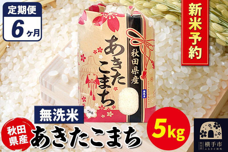 《令和8年産 新米受付》《定期便6ヶ月》あきたこまち 5kg×1袋【無洗米】秋田県産 こまちライン [新米 先行予約 こまちライン あきたこまち ブランド米 お米 白米 精米 無洗米 米どころ 秋田 