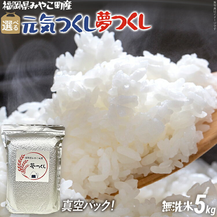 【ふるさと納税】米 無洗米 令和7年産 選べる 元気つくし 夢つくし 5kg 精米 新米予約 福岡県 みやこ町産 チャック付き チャック 防虫 ごはん おにぎり 福岡 九州 グルメ お取り寄せ