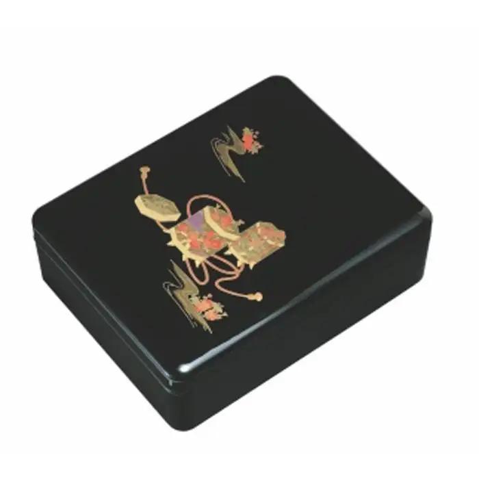 紀州漆器 新丸型文庫DX 黒 平安物語【YG340】