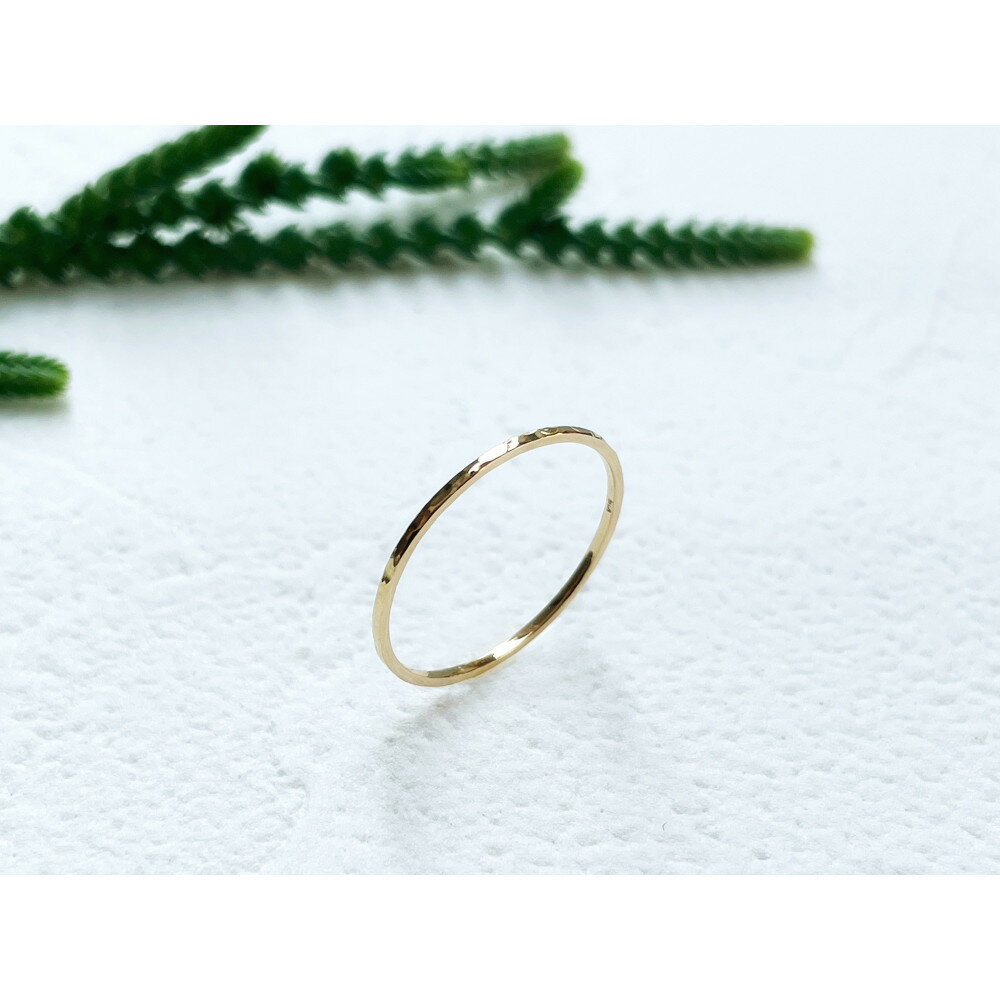 【ふるさと納税】K18 丸つち目 極細リング（ハンドメイド）【サイズ：1号～12号】 | アクセ ファッション 人気 おすすめ 送料無料