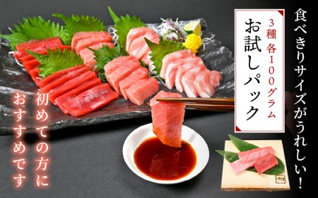 まぐろの王様！生本マグロ！まぐろ三昧おためしセット合計約300g（赤身・中トロ・大トロ各約100g） [e04-a083] 本まぐろ 本マグロ まぐろ マグロ 鮪