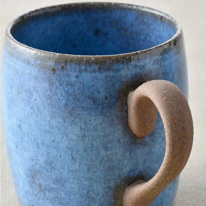 【波佐見焼】テラコッタ BLUE マグカップ ペアセット 器 食器 コーヒーカップ【利左エ門窯】[QB57] 波佐見焼