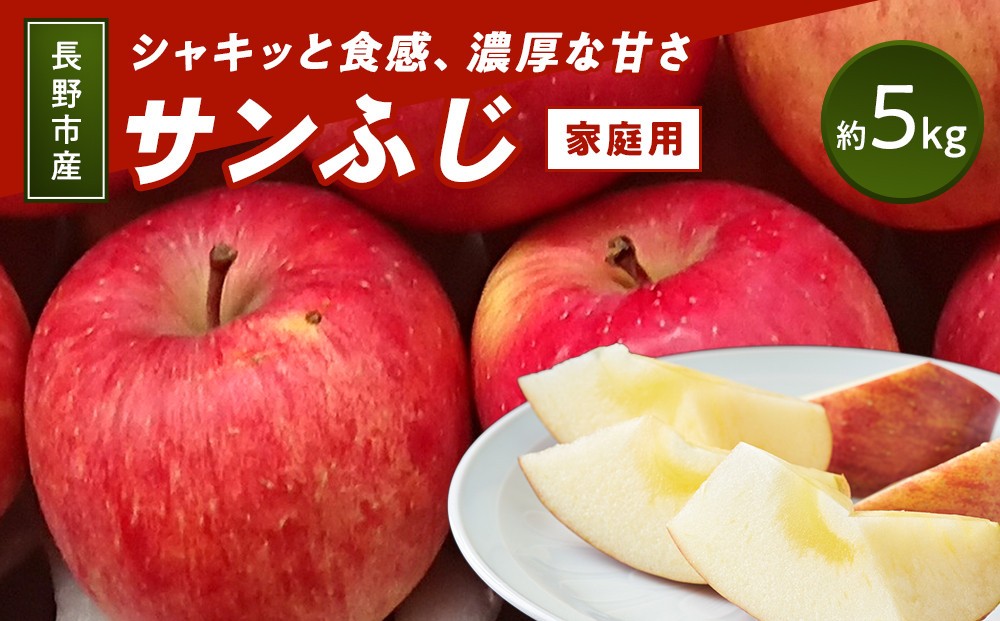 
                  ＜ 訳あり ご家庭用 ＞2026年長野市産 サンふじ 規格外 訳あり 約5kg |  りんご サンふじ 訳あり 規格外 人気 おすすめ 林檎 リンゴ フルーツ 果物 家庭用 応援 長野県 長野市 信州 信濃 ふるさと納税
                