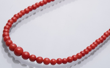 【訳あり】赤サンゴネックレス丸玉_kn069