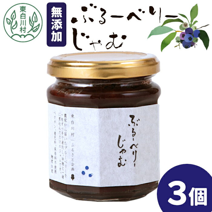【ふるさと納税】数量限定！ 無添加 ブルーベリージャム 3個 180g×3個 東白川村 果物 フルーツ ブルーベリー ジャム ヨーグルト 朝食 国産 つちのこの村 5500円