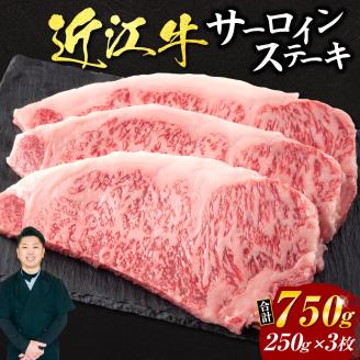 近江牛サーロインステーキ250g×3枚（箱なしエコ包装） いろは精肉店 滋賀県 東近江市 11-049-0059 近江牛 サーロイン ステーキ 牛肉 和牛 黒毛和牛 A4 A5 国産 250g 3枚 750g 厚切り