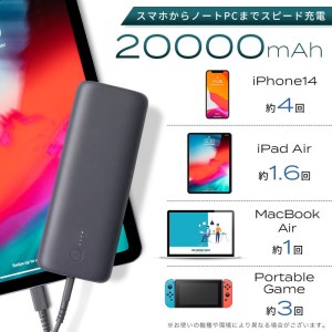 モバイルバッテリー 大容量 MOTTERU 20,000mAh 充電 スマホ充電（MOT-MB20001）