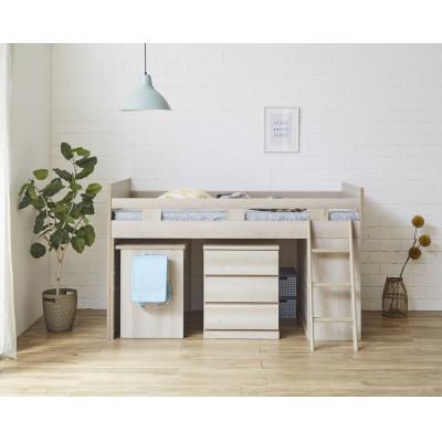 ふるさと納税 大川市 大川家具　システムベッド　マッシュ　グレージュ(ベッド、デスク、チェスト、シェルフ) |  | 01