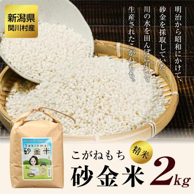 ふるさと納税 関川村 秘境の地で生産 砂金米 こがねもち精米2kg