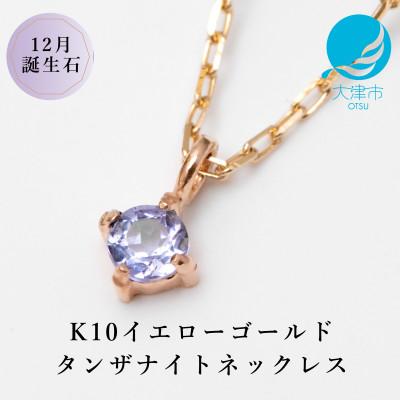 ふるさと納税 大津市 【10金 12月誕生石 タンザナイトネックレス】大人シンプル 華奢見えチェーン 天然石一粒ペンダント