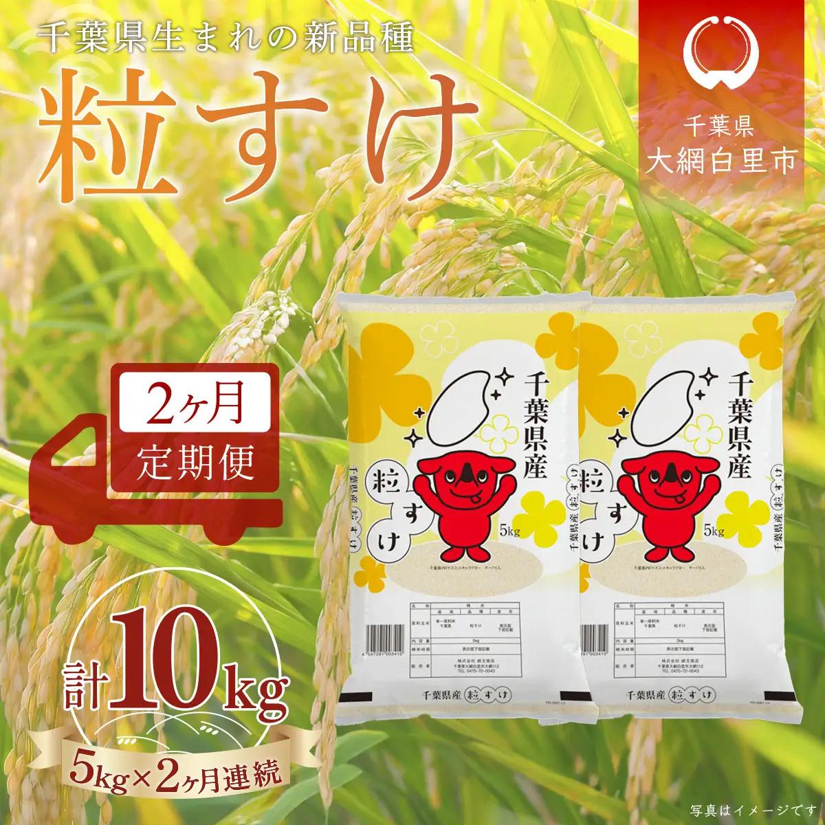 ＜2か月定期便＞ 千葉県産「粒すけ」精米 5kg×2か月連続 計10kg A082