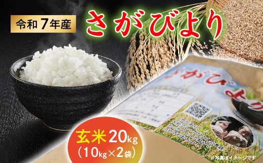 令和7年産 さがびより 玄米 10kg × 2袋 計 20kg【数量限定】|佐賀県産 令和7年度産 米 おこめ お米 こめ ごはん ご飯 コメ ブランド米 人気 おすすめ 20キロ 10キロ 小分け 国産 _p-17