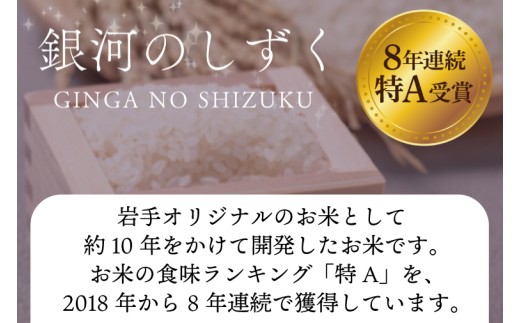 米 無洗米 5kg「令和7年産 銀河のしずく」特A受賞 お米 ご飯 ライス 岩手県産 (AE160) 単品 無洗米 5kg