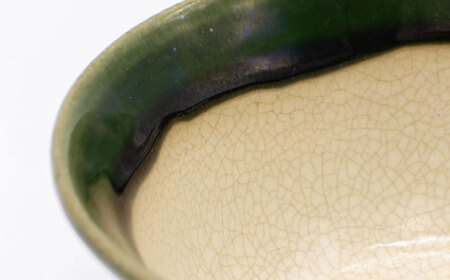 【瀬戸焼】織部竹絵飯碗 【山長陶苑】 / 碗 茶碗 ご飯茶碗 食器 和食器 / 瀬戸市[BBBH051]