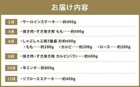 【年6回定期便】 長崎和牛 トライアルコース ／ 6回定期便 和牛 牛肉 お肉 肉 赤身 サーロイン もも カルビ バラ ロース 牛ミンチ ミンチ リブロース ステーキ 焼き肉 焼肉 すき焼き しゃぶ