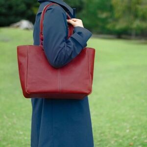 ヌメ革A4トートバッグ（レザー 牛ヌメ革）≪ボルドー≫【hrn15】