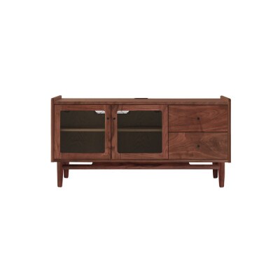 旭川家具 MUKU工房オリジナル ジャム テレビ台 ハイ 120 ウォールナット_04908【配送不可地域：離島・沖縄】【1625735】