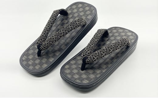 信貴×雪丸　毘沙門亀甲　SNEAKERS雪駄(BS黒黒畳05紗綾)