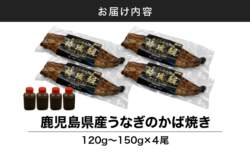 鹿児島県産うなぎのかば焼き 4尾　KN174-001-04
