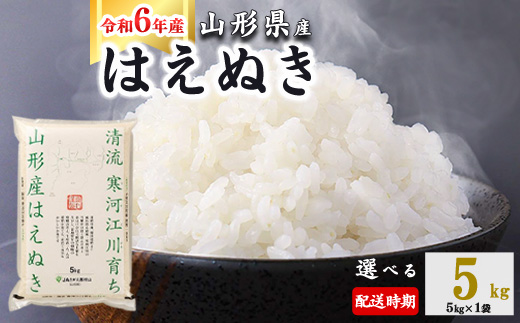 ＜ 2025年4月上旬＞ 令和6年産 はえぬき 5kg (5kg×1袋)  山形県産 0115-C-JA007-2025-04J