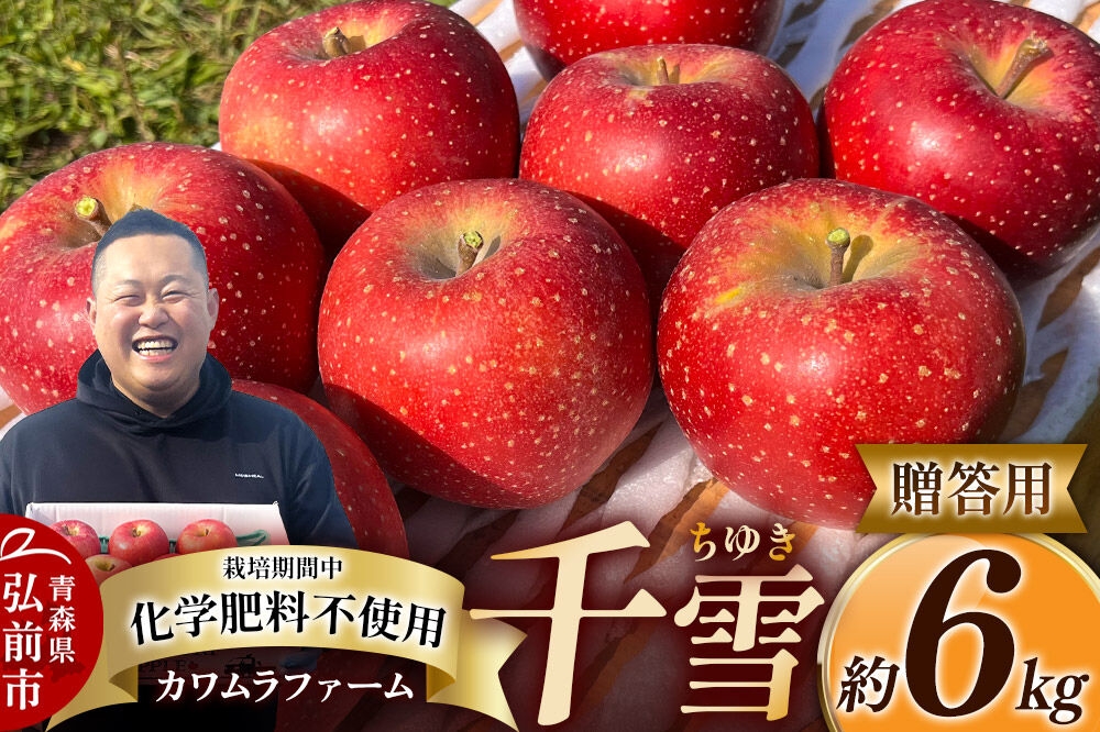 
                  【26年10月下旬～発送】りんご 千雪 約6kg カワムラファーム【贈答用】青森 果物 フルーツ 林檎 リンゴ くだもの [先行受付 アップル おいしい ちゆき お歳暮 お中元 ギフト プレゼント 果実 果物 赤色 贈り物 美味 林檎 弘前市]
                