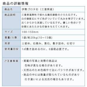 庭石 伊勢ゴロタ石（100〜150mm）1袋（約20kg）ゴロタ石 自然石 ごろた