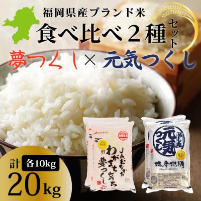 ふるさと納税 那珂川市 令和7年産 福岡県産米 食べ比べ(夢つくし・元気つくし) 計20kg 各5kg×2 那珂川市