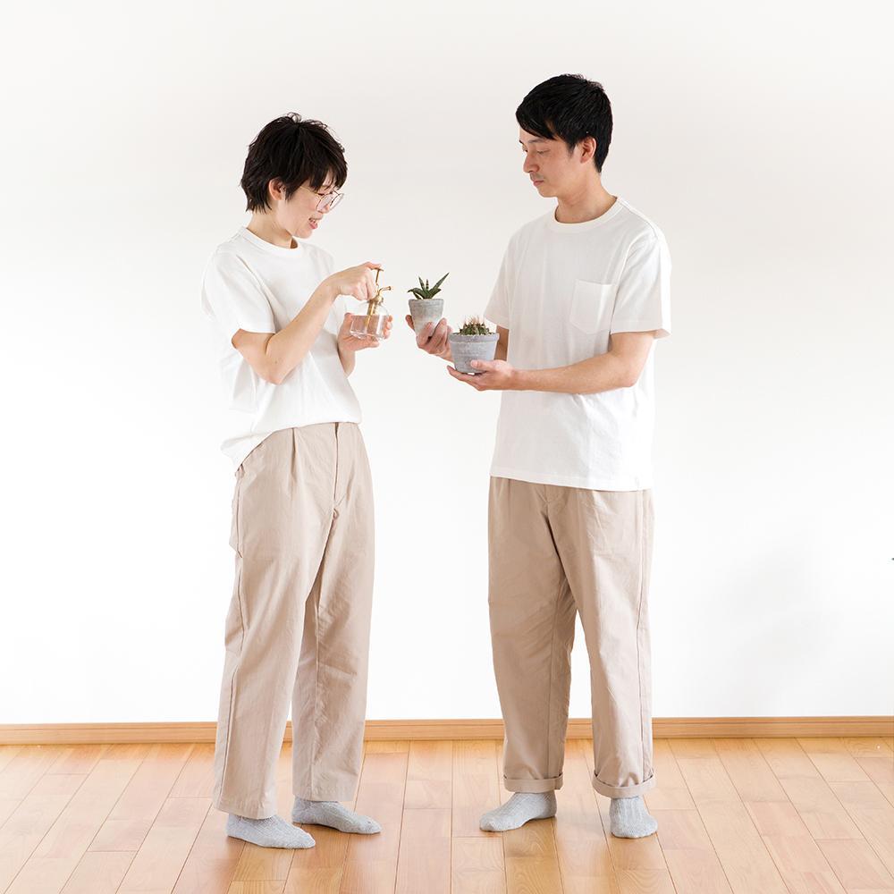 
33-15 播州織shuttle ユニセックス ソリッドパンツ（ベージュ）
