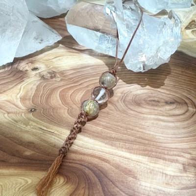 ふるさと納税 高石市 天然石ルチルクォーツ×水晶ストラップ |  | 01