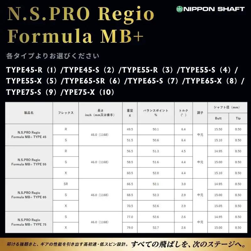 【日本シャフト】ドライバー用「カーボンシャフト」（N.S.PRO Regio Formula MB+） 雑貨 日用品 ゴルフ用品  MB+ TYPE75-X（10）