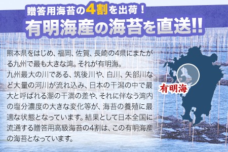 【全6回定期便】 訳あり 一番摘み 有明海産 海苔 120枚 《お申込み月翌月以降の出荷月から出荷開始》熊本県産（有明海産） 海苔 定期便 全形40枚入り×3袋 長洲町 隔月お届け 計720枚