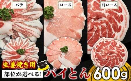 ★部位が選べる 東村産アグーブランド豚『パイとん』(600g) 生姜焼き用